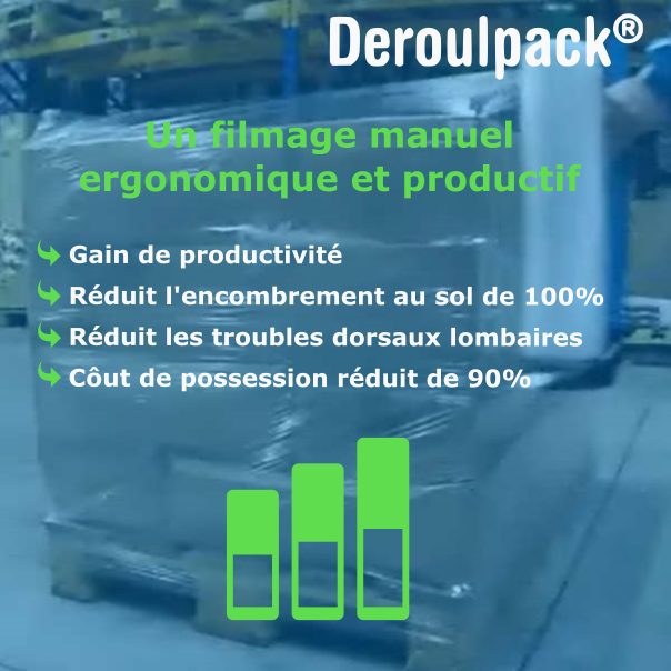 Leaconcept - Deroulpack, filmage manuel, ergonomique et économique, de  palettes